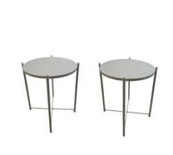 Round Occasional Coffee Table Set Of 2-WHITE