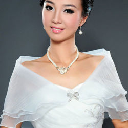 Elegant White Organza 3 Layer Bridal Bolero Shawl Cover-up - Suitable For Bride Or Bridesmaids