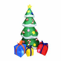 Fz Future 7 Foot LED Light Up Giant Christmas Tree Inflatable With 3 Gift Wrapped Boxes Perfect For Blow Up Yard Decoration Indoor Outdoor