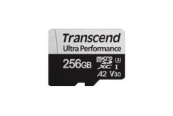 Transcend 340S 256GB Ultra Perfromance Micro Sd Uhs-i U3 V30 A2 CLASS10 - Read 160 Mb s - Write 125MB S - With Sd Adptor