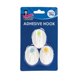 @home Hook Adhesive Oval 2KGS 3PCS