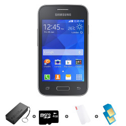 Samsung Young 2 4GB 3G - Bundle includes Airtime + 1.2GB Starter Pack + Accessories - Black R1000 Airtime @ R50 pm X 20