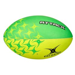 Gilbert - Attack Rugby Ball Yellow Green Size 5