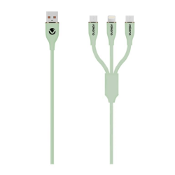 Volkano Flexi Series 3-IN-1 Charging Cable - Green