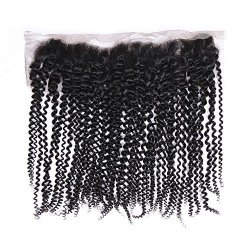 Goldrose Beauty Grade 7A Top Quality 13X2INCH Free Partkinky Curly 8INCH Bleached Knots Closure Human Hair Lace Closure