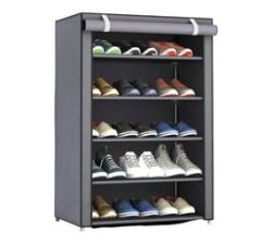 Multilayer Simple Fabric Shoe Cabinet Dustproof Shoe Rack For Home Storage Dormitory Shoe Cabinet- Grey