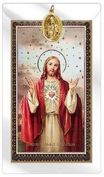 A Prayer For Those Who Live Alone - Sacred Heart Gold Medal With Prayer Card