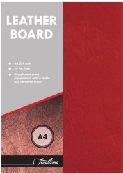 Leather Grain Board Red A4 270GSM - Pack Of 50