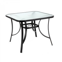 OUT AND ABOUT 4 Seater Glass Table Brown