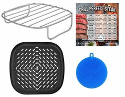 Large Air Fryer Accessory Set Compatible With Nuwave Philips Gowise Usa Power Airfryer Oven Maxi-matic Tidylife Chefman Cozyna +more Rack Grill Pan Silicone Scrubber