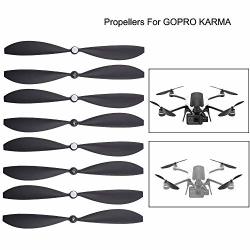 Rucan 8PCS Drone Propellers Blades Wings Accessories Parts For Gopro Karma Black New