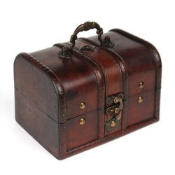 Vintage Wooden Jewelry Box Antique Storage Organizer Case