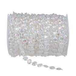 Kupoo 99 Ft Clear Crystal Like Beads By The Roll - Wedding Decorations Colorful