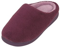 Luxehome Women's Purple Slip On Indoor outdoor Coral Fleece Footwear slippers Us 7 Eu 37 38