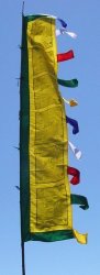 9 Foot Tall Vertical Prayer Flags - Victory Banner Sutra From Radiant Heart Studios