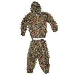 Abcamo Lightweight Camouflage Hunting Bionic Ghillie Suit For Outdoor Games Hunting Woodland Leaves Hide Ghillie Clothing