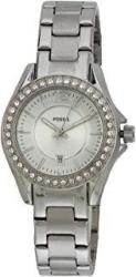 Fossil Ladies Stainless Steel MINI Riley 3-HAND Analog Glitz Watch With Date ES2879