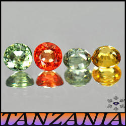 1.55ct Four Mixed Fancy Sapphires Vvs - Natural Heated Songea Brilliant Round Gems