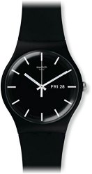 Swatch 'mono' Quartz Plastic And Silicone Casual Watch Color:black Model: SUOB720