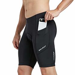 Baleaf Men's Cycling Shorts 3D Padded Bicycle Bike Pants With Side Pockets Upf 50+ And Quick-dry Black Size M