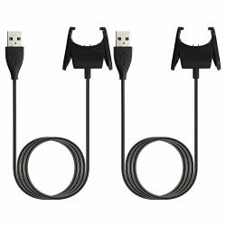 Soulen For Fitbit Charge 3 Charger Replacement Charging Cable Cord For Fitbit Charge 3 Fitness Activity Tracker Smartwatch Black 2-PACK 1M 3.3FT