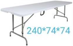 Vytal Home Plastic Foldable Canteen Table- Size 2.4M Lightweight Sturdy Steel Frame Compact Fold For Easy Storing Quick And Easy To Set-up And Break