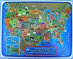 A Picture Map Puzzle Of The United States Of America: Learn State Shapes & Capitals Golden Brand Western Publishing Co 1968