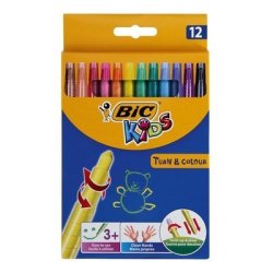 BIC Turn & Colour Wax Crayons 12 Pack