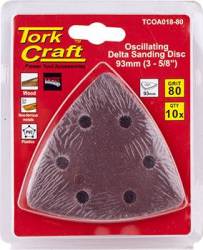 Tork Craft Oscilating Sandpaper A o 93MM 10PC Delta Shape 80GRIT