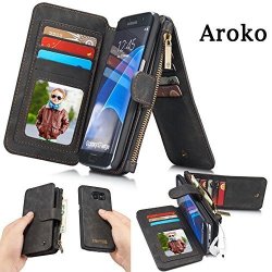 Galaxy S6 Edge Plus Case Aroko Samsung Galaxy S6 Edge Plus Case Cover - Pu Leather Flip Folio Wallet Purse Case Cover For Samsung