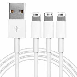 3PACK Original Apple Mfi Certified Charger Lightning To USB Cable Compatible Iphone 11 PRO 11 XS MAX XR 8 7 6S 6 PLUS Ipad Pro air mini Ipod Touch White 1M 3.3FT
