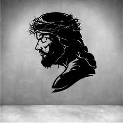 Jesus Face - Matt Silver L 1000 X H 1200MM