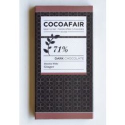 CocoaFair - 71% Dark Chocolate With Ginger 100G