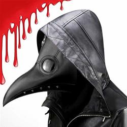 Plague Doctor Bird Mask Long Nose Beak Cosplay Steampunk For Halloween Party Costume Black Full Head Mask