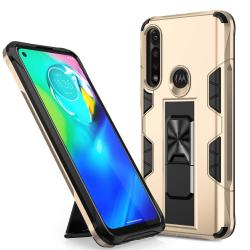 For Motorola Moto G Power Soldier Armor Shockproof Tpu + PC Magnetic Protective Case With Holder Gold