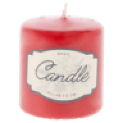 Unscented Red Pillar Candle 7.5CM