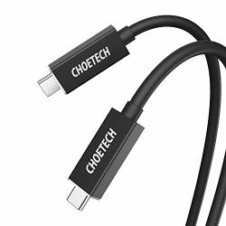 Thunderbolt 3 Cable Choetech Thunderbolt Cable 2.6FT 40GBPS 100W Charging 5A 20V Support 5K Uhd Display USB C Compatible With Macbook Pro And