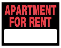 Hillman 842178 Apartment For Rent Sign With Space For Fill In Black And Red Plastic 15X19 Inches 1-SIGN
