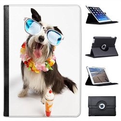 Dog Having Fun With Sunglasses & Ice Cream For Apple Ipad MINI Ipad MINI 2 Ipad MINI Retina Ipad MINI 3 Faux Leather Folio