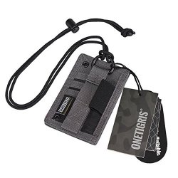 OneTigris Tactical ID Card Holder Hook /& Loop Patch Badge Holder Neck Lanyard Key Ring and Credit Card Organizer