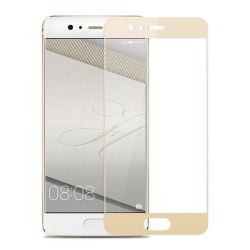 Tempered Glass For Huawei P10 Fullcover Gold + Cover Huawei P10 Clear