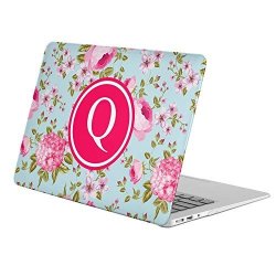 Q - Initial Name Monogram Full Body Hard Case Apple Macbook Pro 13-INCH Model: A1706 A1708 With Without Touch Bar
