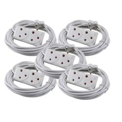 5M Extension Cord With A Two-way Multi-plug Extension Lead Bulk 5 Pack