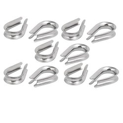 Uxcell 8MM 5 16INCH Standard Stainless Steel Wire Rope Cable Thimbles 10 Pcs