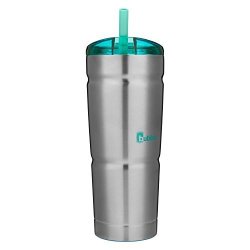 Bubba Straw Envy S Vacuum-insulated Stainless Steel Tumbler 24 Oz. Island Teal Lid