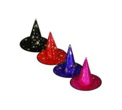 Dress Up Witches Hat Sparkly Asstd - 4PACK