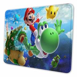 Super Mario Gaming Mouse Pad Non-slip Rubber Stitched Edges Mousepad 11.81 X 9.84 X 0.12 Inches Rectangle Mouse Mat Smooth Surface Mouse Pads