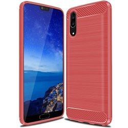 Huawei P20 Case "not For Huawei P20 Plus" Suensan Tpu Shock Absorption Technology Raised Bezels Protective Case Cover For Huawei P20 5.9 Inch Red.