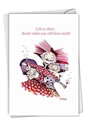 C6391BDG Life Is Short: Funny Birthday Greeting Card With Envelope.