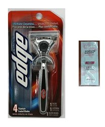 Schick Edge Razor Blade Handle For Titanium Coated Edge Blades . Ultimate Closeness And Comfort . With Free Loving Care Trial Sized Conditioner
